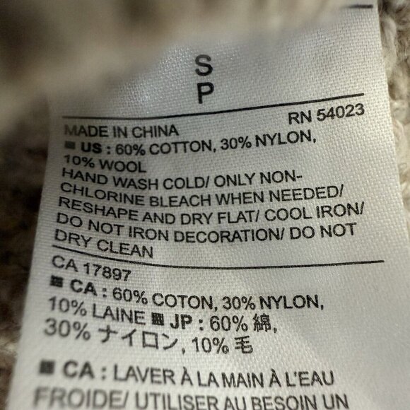 Banana Repulic Cream Waffle Knit Sweater Sequined Women’s Size Small Y2K Warm - Picture 4 of 5